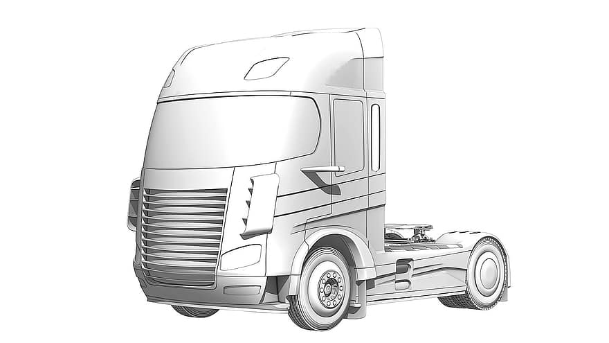 caminhão, esboço, renderizar, desenhar, carro, desenhando, conceito, futuro, automotivo, estilo, tridimensional
