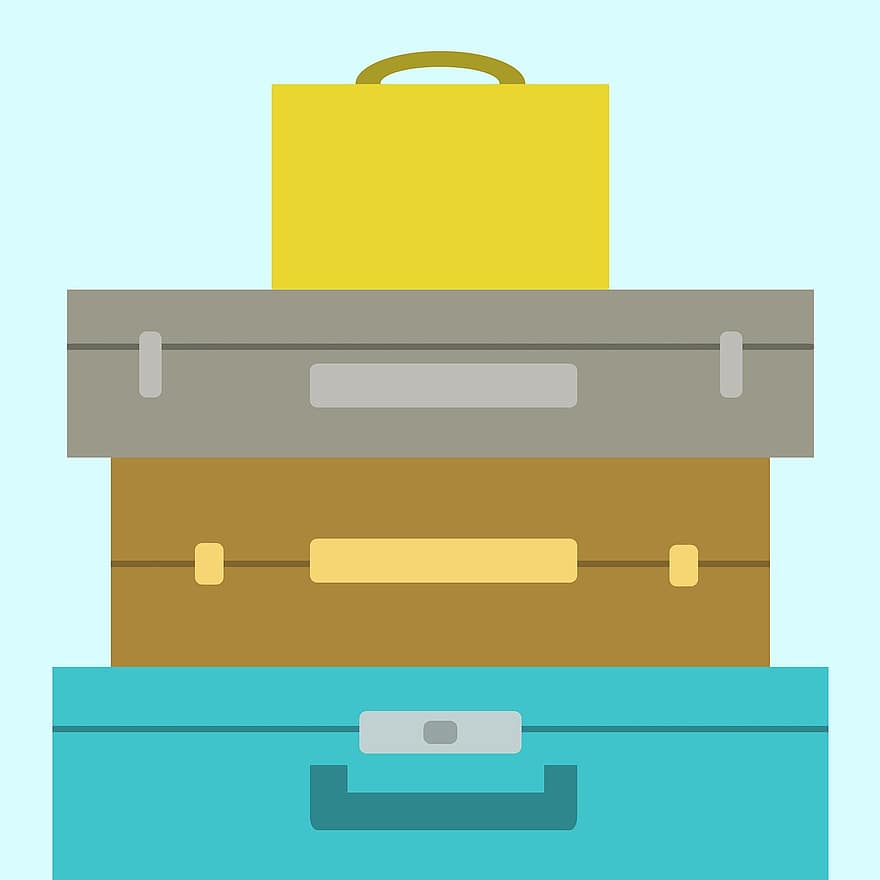 여행 가방, 휴가, 여행하다, 짐, 인상, 호텔, 역, 공항, 평면, 기차, 서류 가방