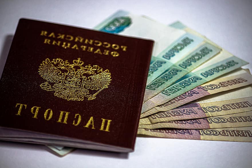 Russian Passport, Rubles, Traveling, Passport, Money, Currency, Journey, Tourism, Trip, Russia, finance