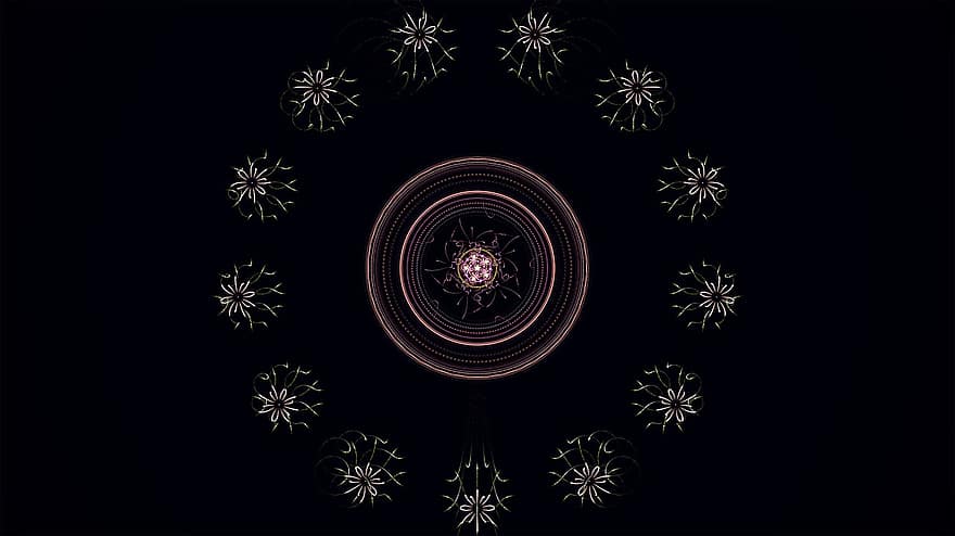 fractal, bloemen, patroon, fantasie, ontwerp, mandala, structuur, fractal kunst, zwarte textuur, Zwarte fantasie, zwart patroon