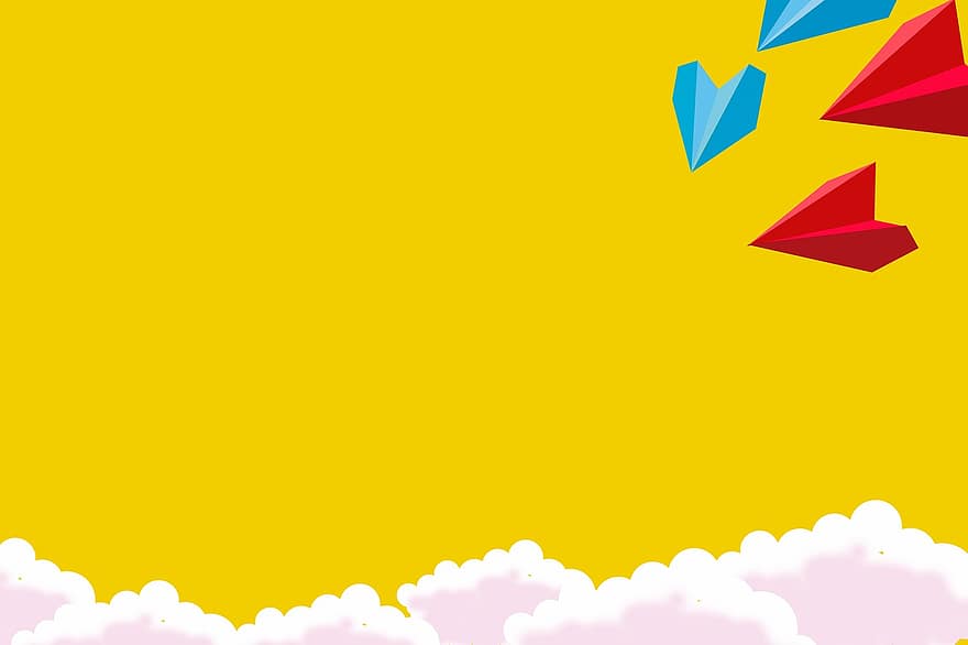 Paper Airplane, Plane, Cloud, Paper, The Sky, Flights, Design, Fantasy, Blue, Fly, Origami