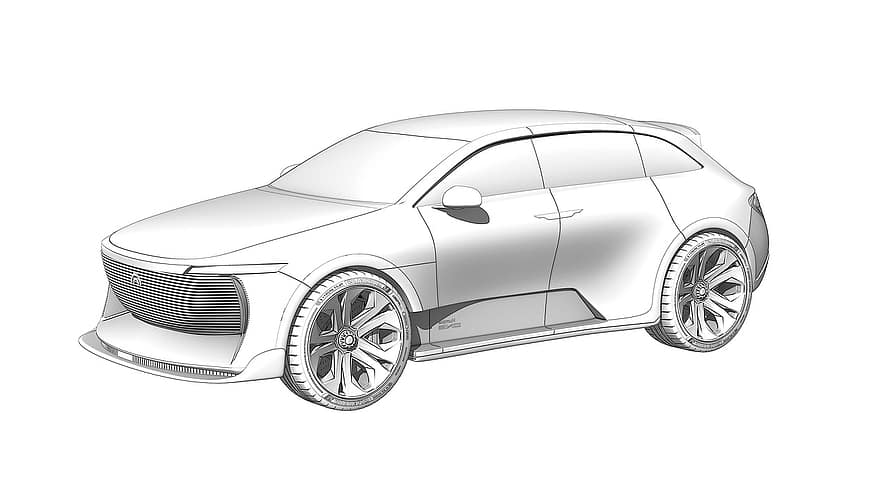 سيارة ، رسم ، يجعل ، التصميم ، مفهوم ، مستقبل ، السيارات ، أسلوب ، ثلاثي الأبعاد ، ملصق ، مركبة