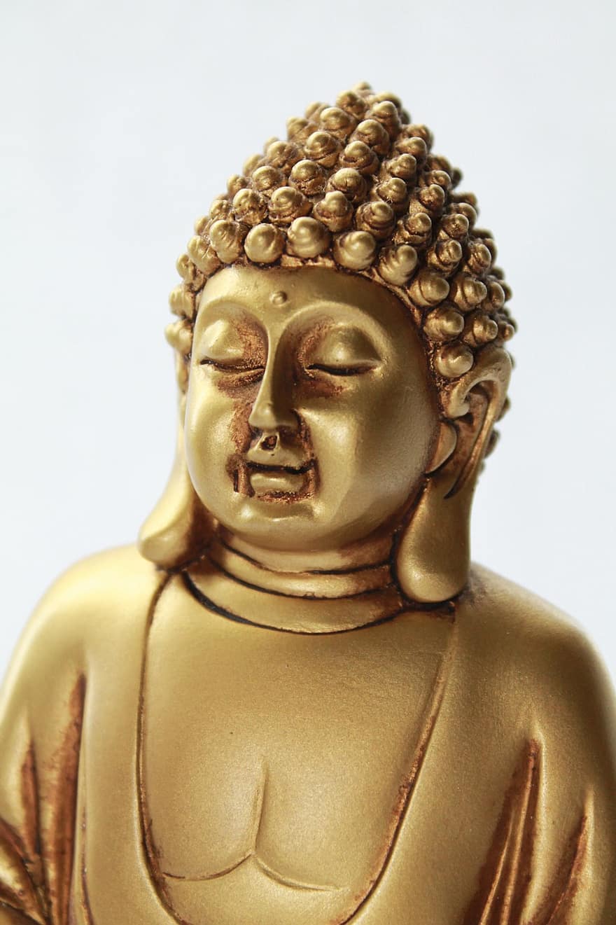 Bouddha, statue, bouddhisme, sculpture, statue dorée, Sculpture dorée, gautama bouddha, religion