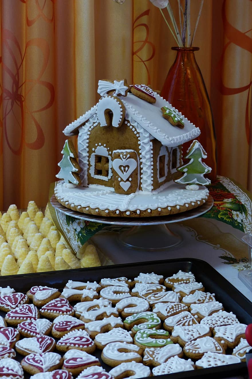 Lebkuchen, Lebkuchenhaus, Weihnachten, Bäckerei, Kekse