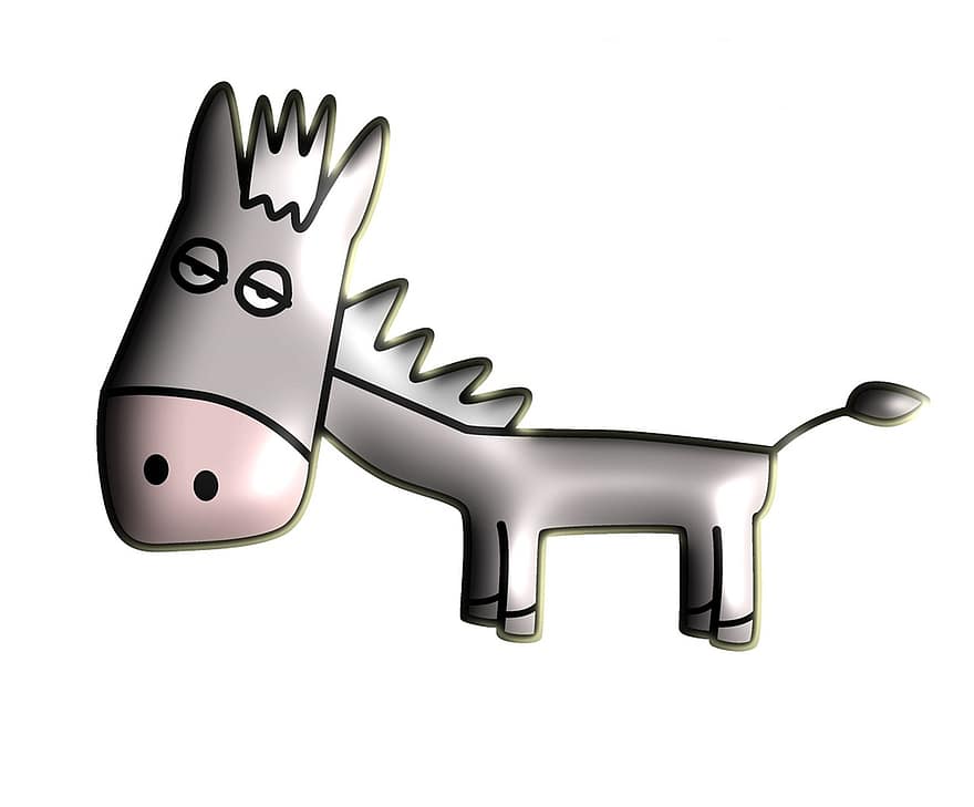 Donkey, Cute, Cartoon, Animal, Kids, Children, Character, Farm, Design, Cute Animals, Funny