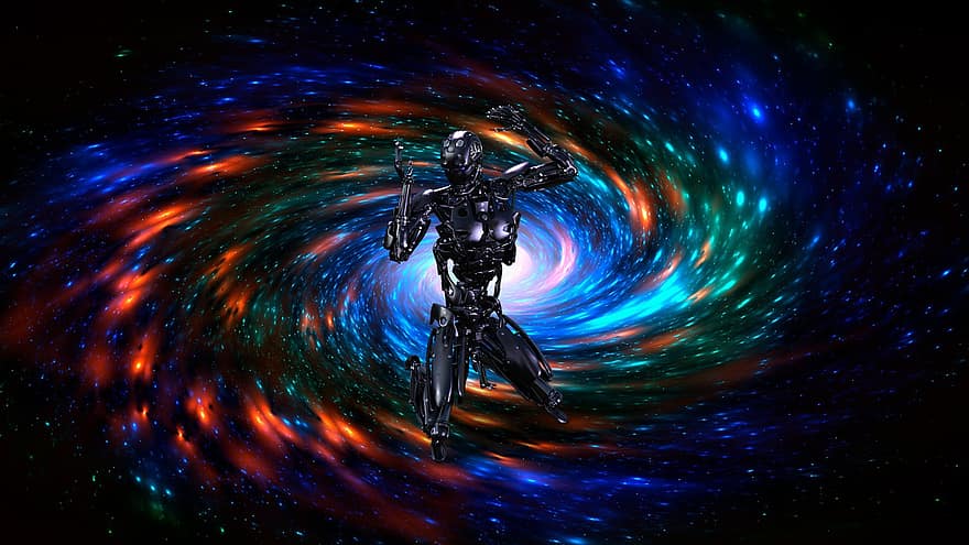 Background, Space, Black Hole, Robot, Fantasy, Character, Digital Art, futuristic, science, technology, men