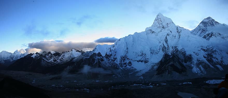 Everest, trekking, Montagne, la nature, Voyage, exploration, sommet de la montagne, neige, paysage, la glace, chaîne de montagnes