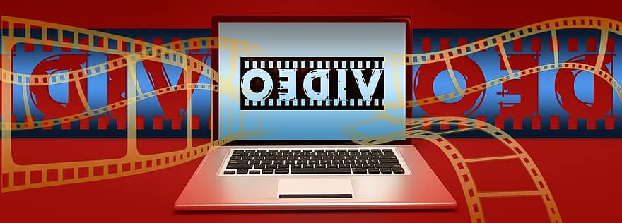 video, film, pellicola, il computer portatile, in linea, multi media, media, negativo, strisce, pubblicità, striscia di cinema