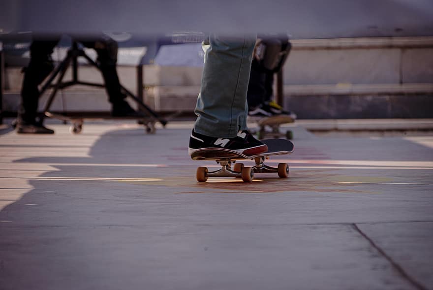 skateboard, sepatu roda, menyenangkan, melompat, olahraga, aktif