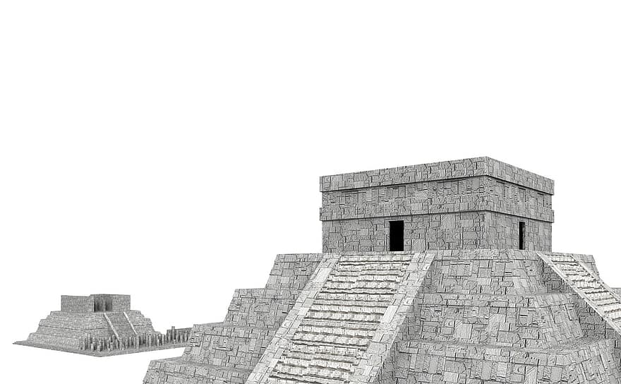 piramida, meksiko, Arsitektur, bangunan, gereja, tempat-tempat menarik, secara historis, turis, daya tarik, tengara, fasad