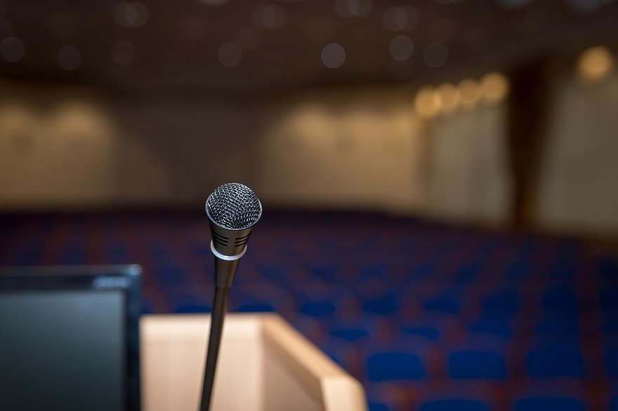 audiencia, sala, conferencia, convención, evento, micrófono, presentación, escenario, espacio de actuación, seminario, habla