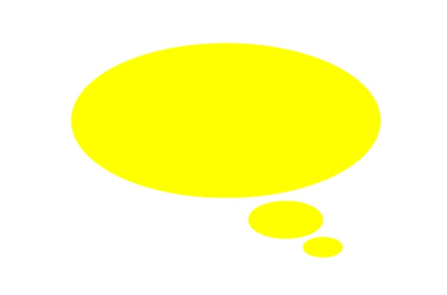 バルーン、ことば、質問、雲、考え、ホイール、楕円、黄、白色の背景、背景、色