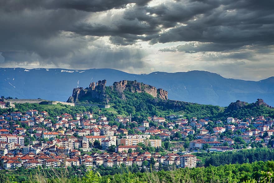 Castle, Fort, Fortress, City, Town, Buildings, Trees, Mountains, Clouds, Citadel, Kaleto