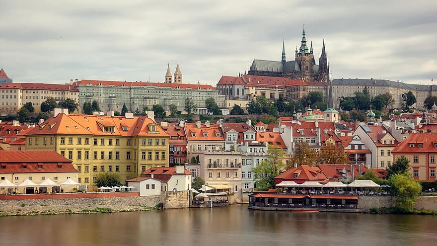 Praga, República Checa, arquitetura, cidade, Europa, a Catedral, Igreja, turismo, viagem, panorama, construção