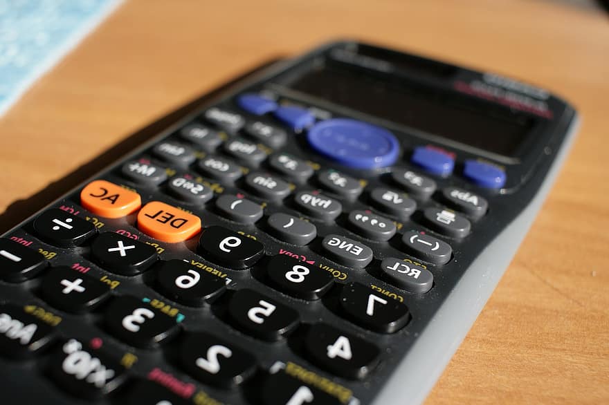 Calculator, Macro, Multicoloured, School, Office, Home Office, close-up, single object, finance, number, technology