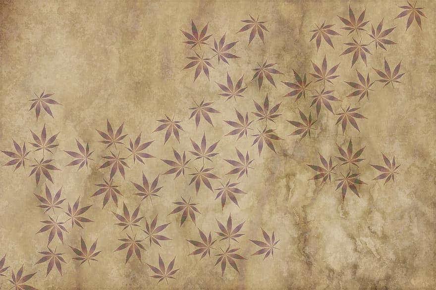 пергамент, бумага, старый, листья, лист, марихуана, трава, конопля, текстура, фон, состав