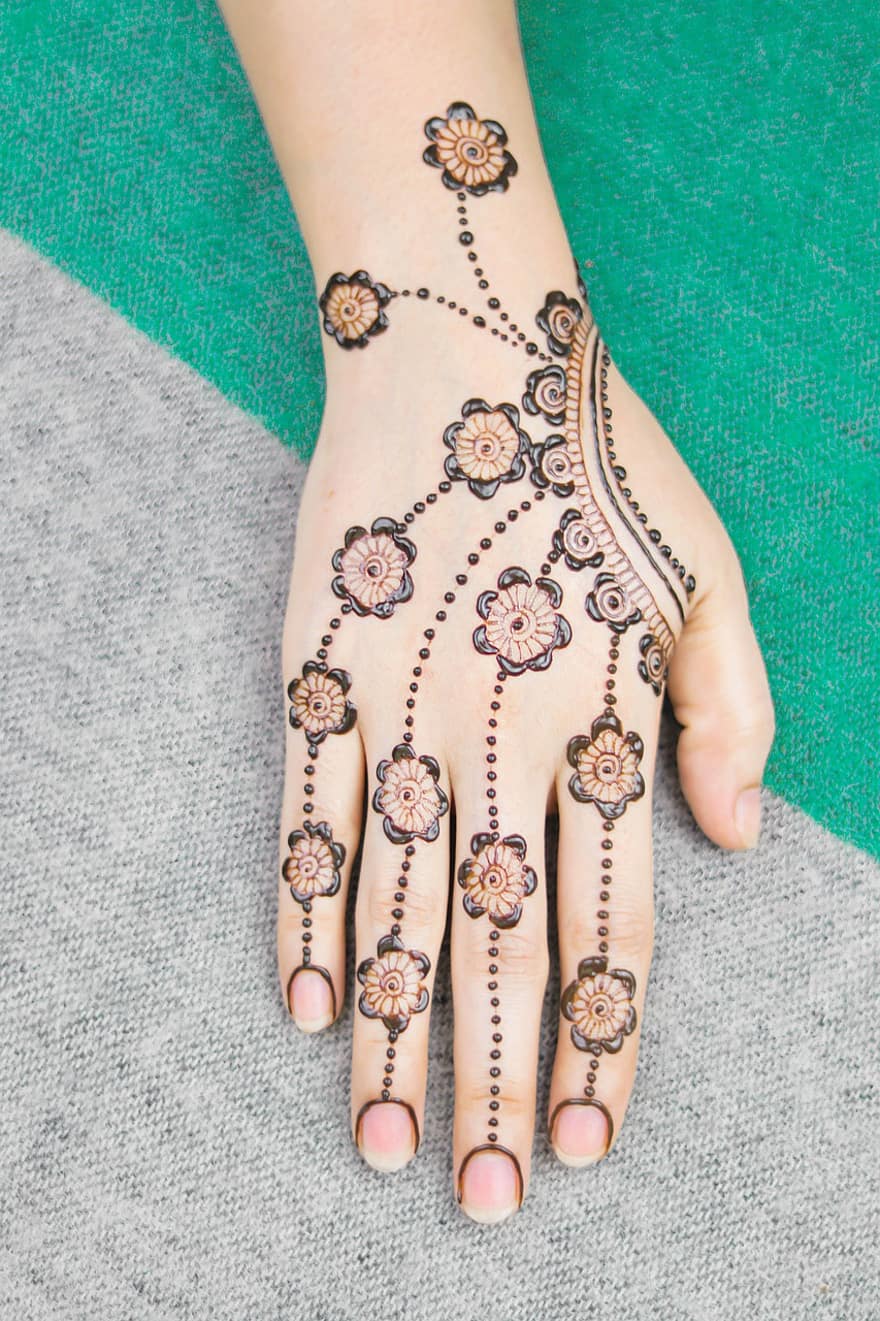 arte, artista, alcanna, tatuaggio, tatuaggio all'henné, arte del corpo, sposa, Marrone, cerimonia, cultura, decorativo