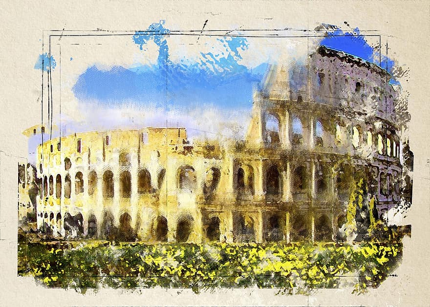 colosseum, antiek, Rome, stad, arena, Italië, gebouw, monument, toerisme, architectuur, oud
