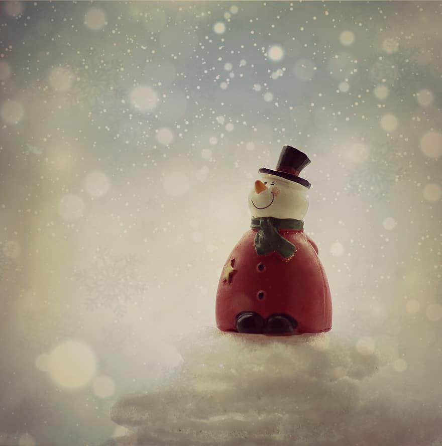 bonhomme de neige, décoration, hiver, Noël, neige