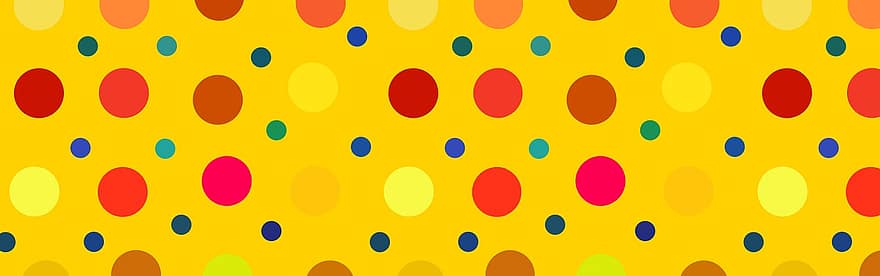 punkter, banner, header, baggrund, gul, cirkel