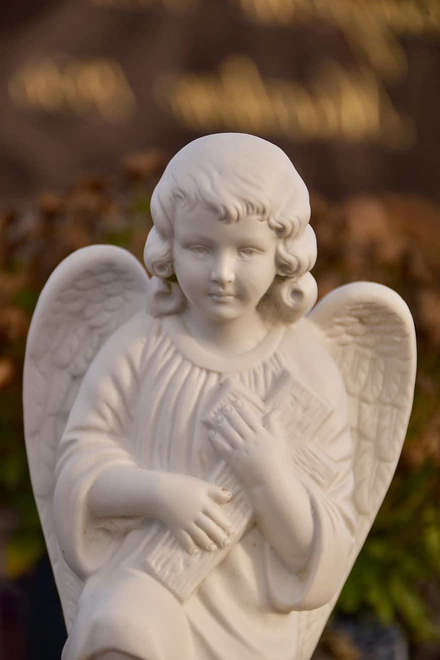 anjo, asas de anjo, estátua, escultura, decorativo, Caráter Espiritual, cristandade, religião