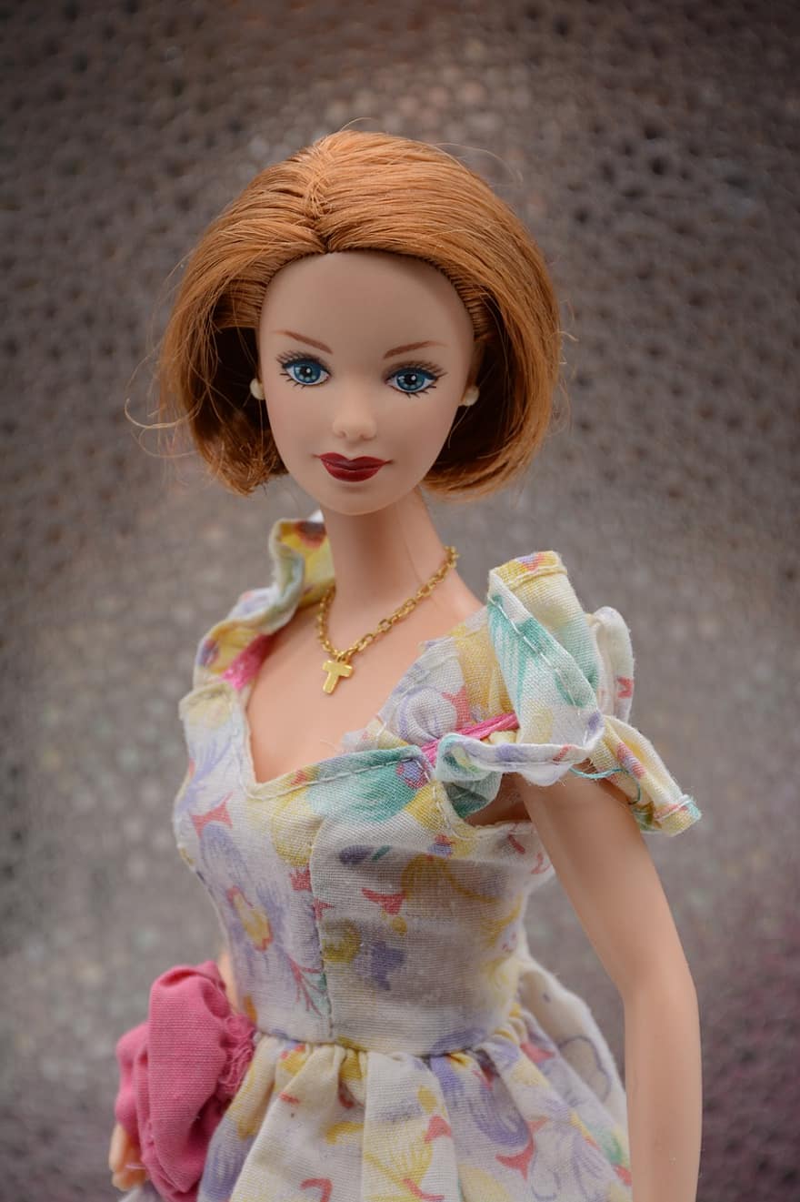 Barbie, Boneca, Mattel, lindo, ruiva, quatro de um tipo, Mackey, sorriso, Dana Scully, menina, brinquedo