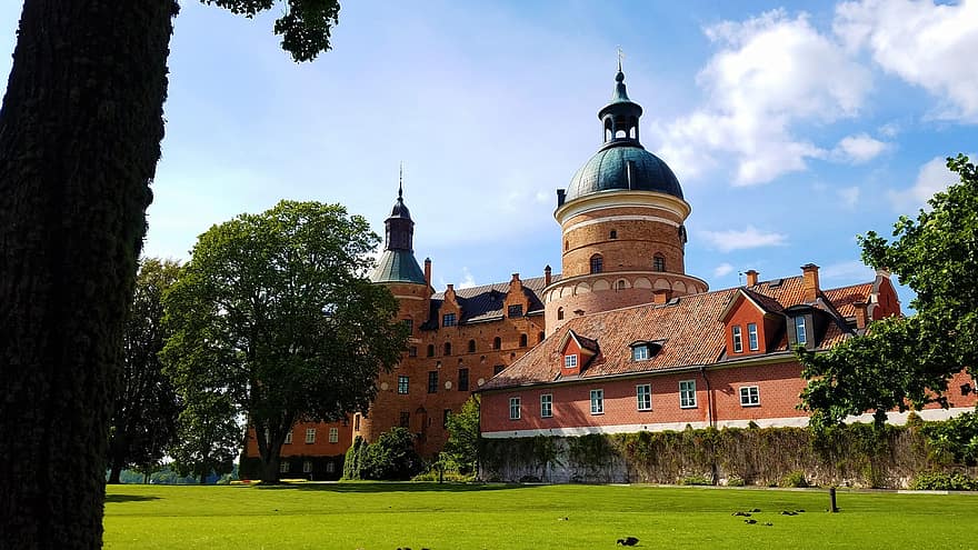 castelo, construção, tijolo, histórico, castelo gripsholm, mariefred, Mälaren