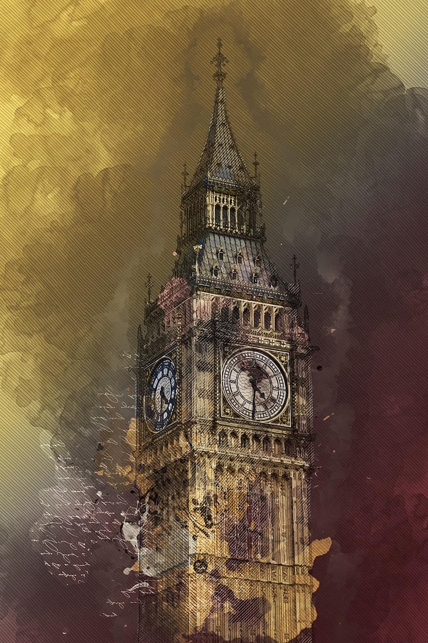 Londres, Big Ben, construção, arquitetura, ponto de referência, Westminster, Grã-Bretanha, famoso, britânico, viagem, turismo