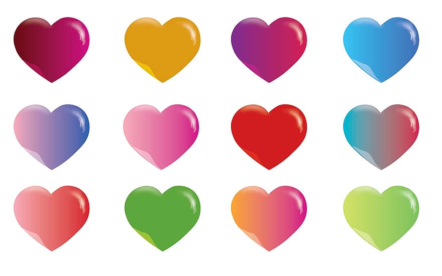 hjerte, bakgrunns, kjærlighet, fargerik, romantisk, valentine, symbol, romanse, design, tegning, mønster