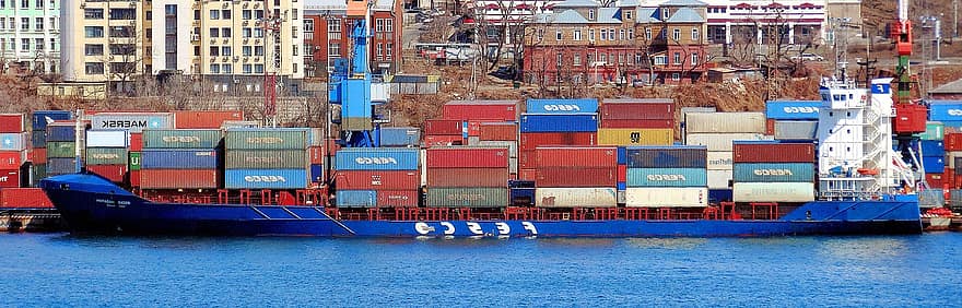 Kapal kontainer, kapal, bahari, mengangkut, armada kapal, logistik, industri, muatan, wadah, kontainer kargo, pengiriman