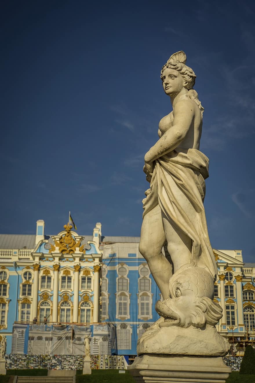statue, skulptur, kvinde, slot, figur