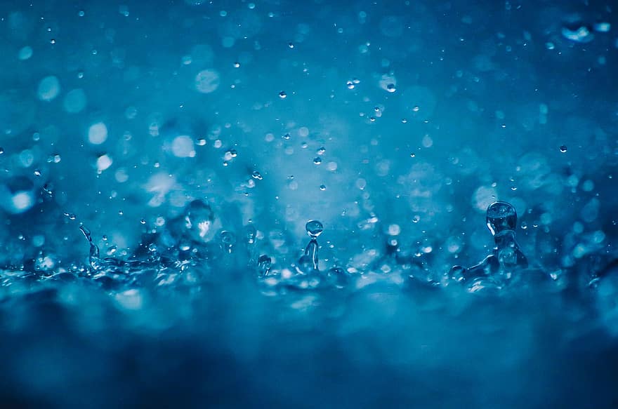 воды, капли, фон, всплеск, капли дождя, капли воды, жидкость, синий, фоны, Аннотация, крупный план