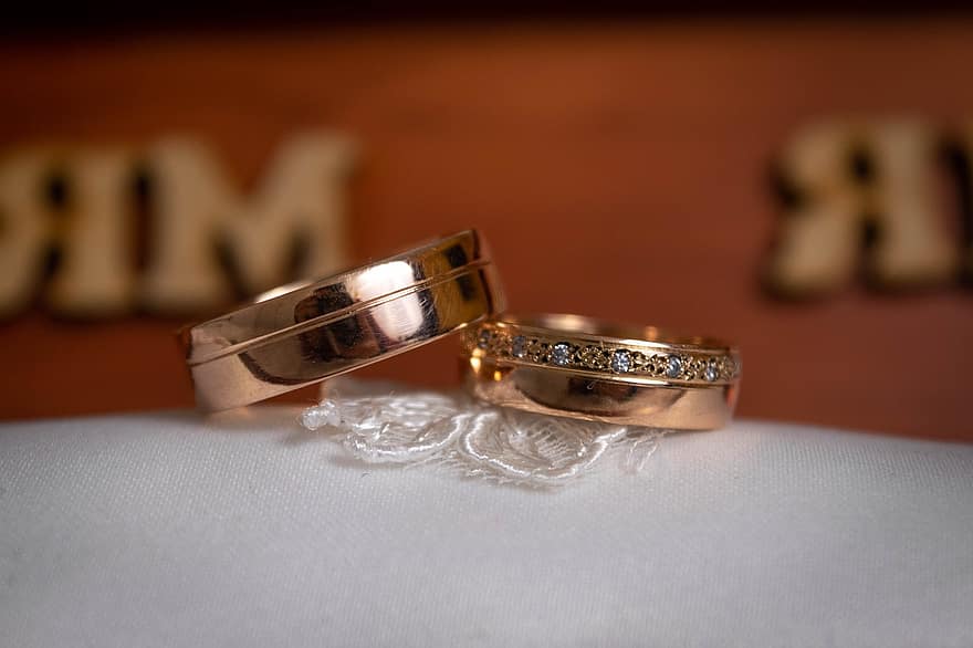 ringe, bryllup bands, vielsesringe, ægteskab, bryllup, gylden ring