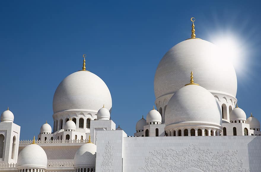 kupolas, pastatas, mečetė, religija, abu Dhabi mečetė, Alhh, arabų, arabų kalba, arabiškas, architektūra, Azijoje