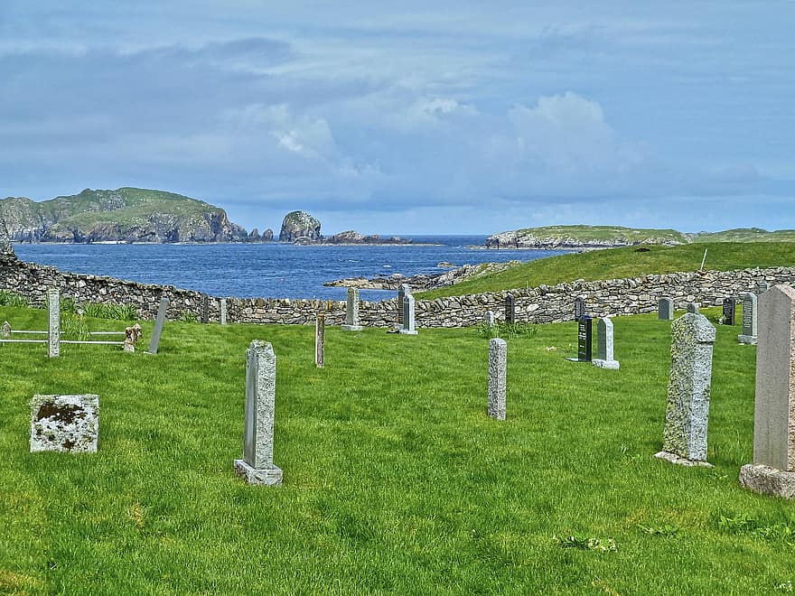 Cemetery, Ocean, Coastal, Remote, Wild, Landscape, grass, famous place, coastline, tombstone, travel