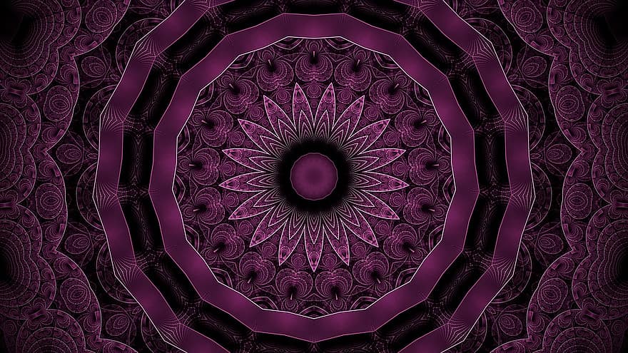 Rosette, Floral Pattern, Mandala, Violet Background, Violet Wallpaper, Art, Wallpaper, pattern, decoration, backgrounds, abstract