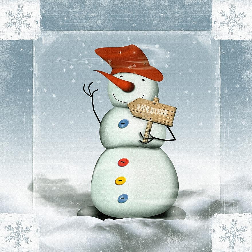 bonhomme de neige, hiver, neige, du froid, hivernal, Noël, bonhommes de neige, décorations de Noël, la glace, des chiffres, décembre