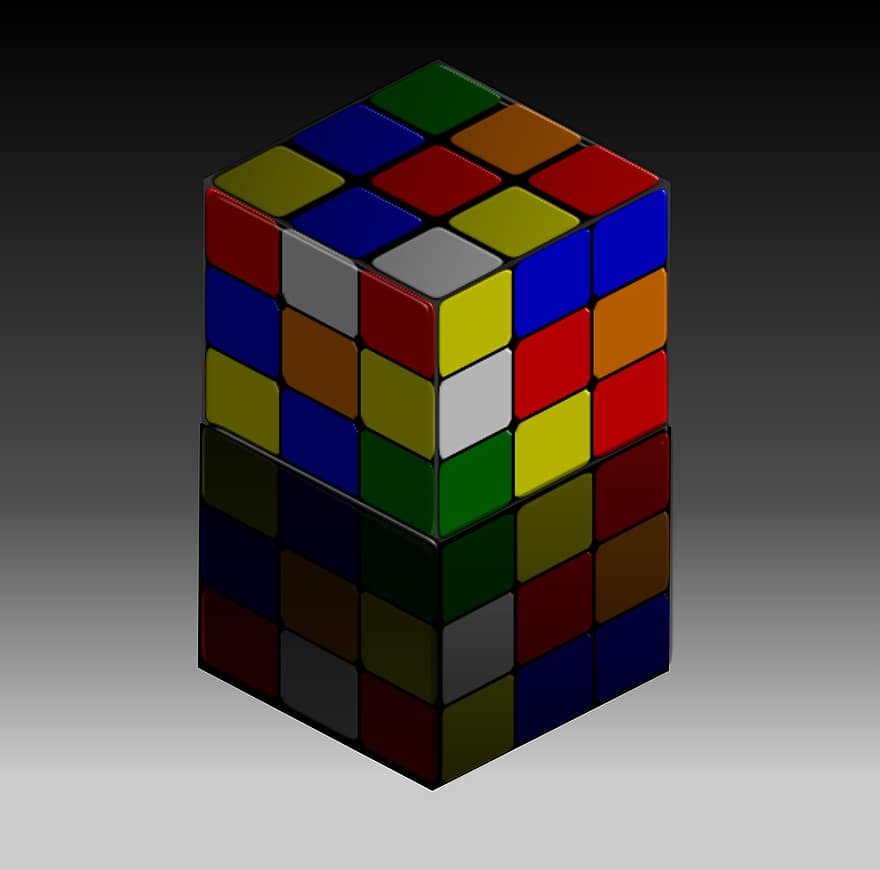 Rubik, kub, reflexion, pussel, leksak, spel, fyrkant, färgrik, lösning, rubik kub, problem