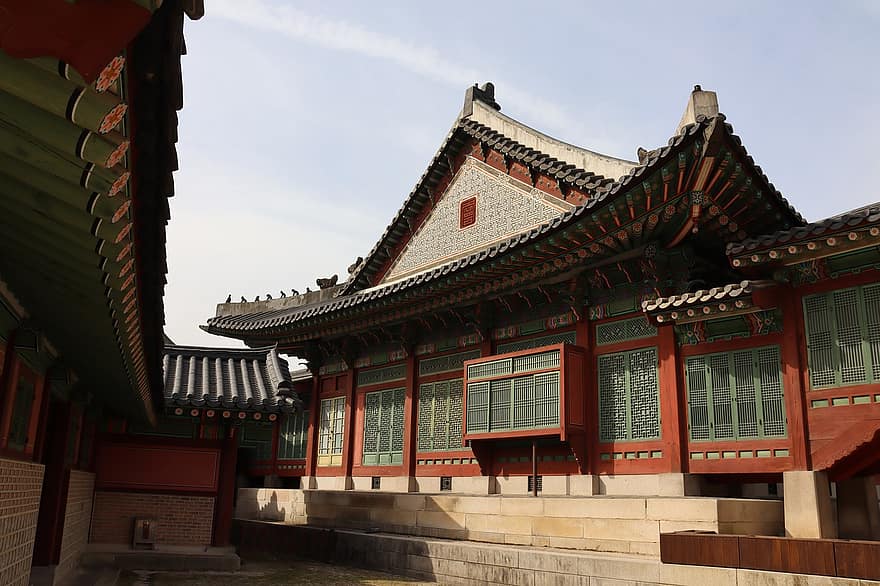 ház, hagyományos, Hanok, korea, Ázsia