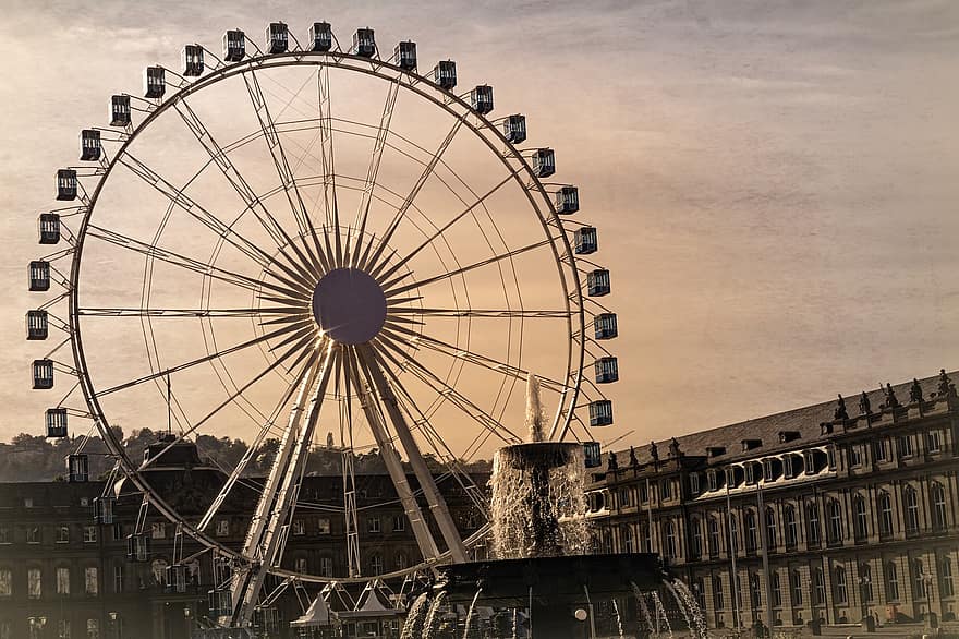 Ferris Wheel, Ride, Landmark, Tourism, Travel, Stuttgart