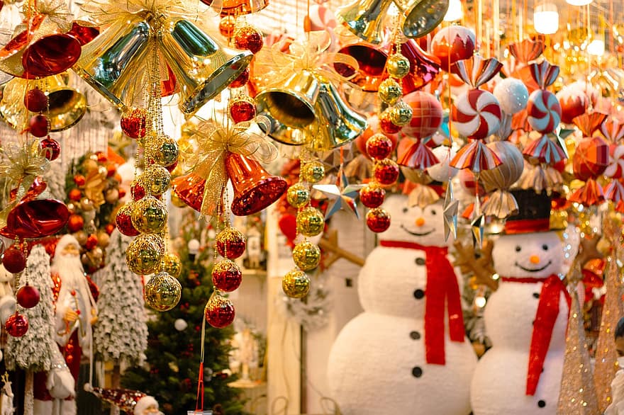 Natal, temporada festiva, Vietnã, inverno, Época natalícia, boneco de neve, decoração, celebração, temporada, Decoração de Natal, presente