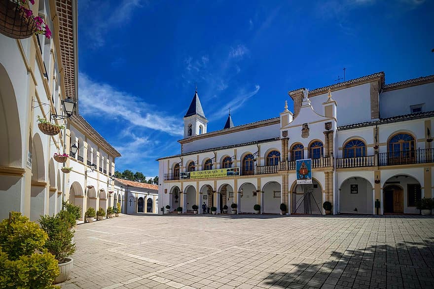 Španělsko, Santuario de Cortes, klášter, svatyně, Santuario De La Virgen De Cortes, architektura, křesťanství, náboženství, slavné místo, kultur, exteriér budovy