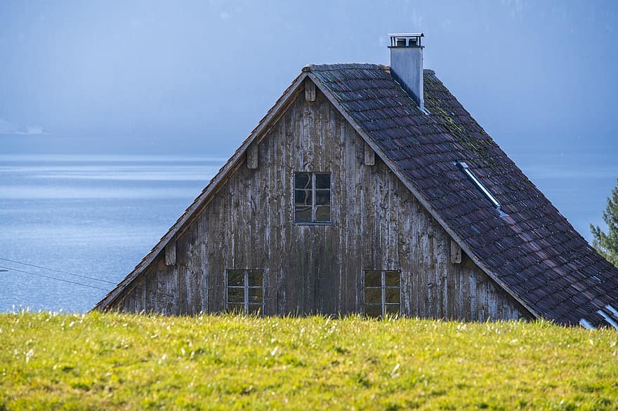 жилой дом, сельская местность, Главная, Meggen, Швейцария, зима