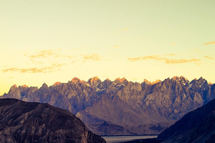 bjerge, klipper, udendørs, natur, udsigt, panorama, khaplu, Gilgit, Baltistan