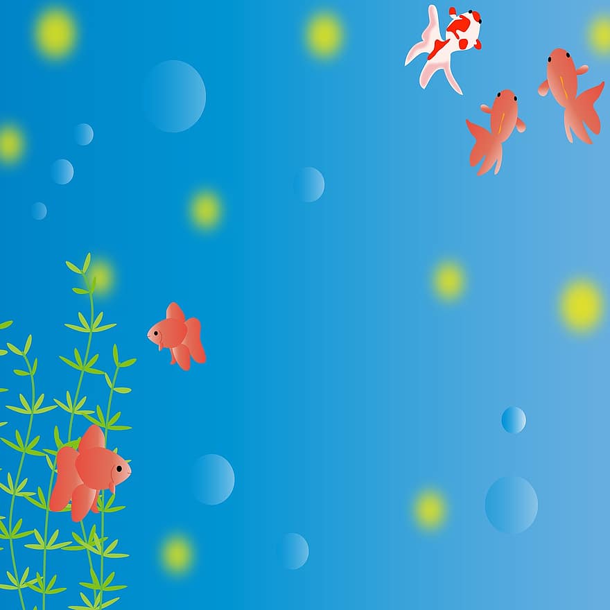 Underwater Background, Water, Fish, Bubbles, Goldfish, Koi Fish, Underwater, Ocean, Fantasy, Aquarium, Marine