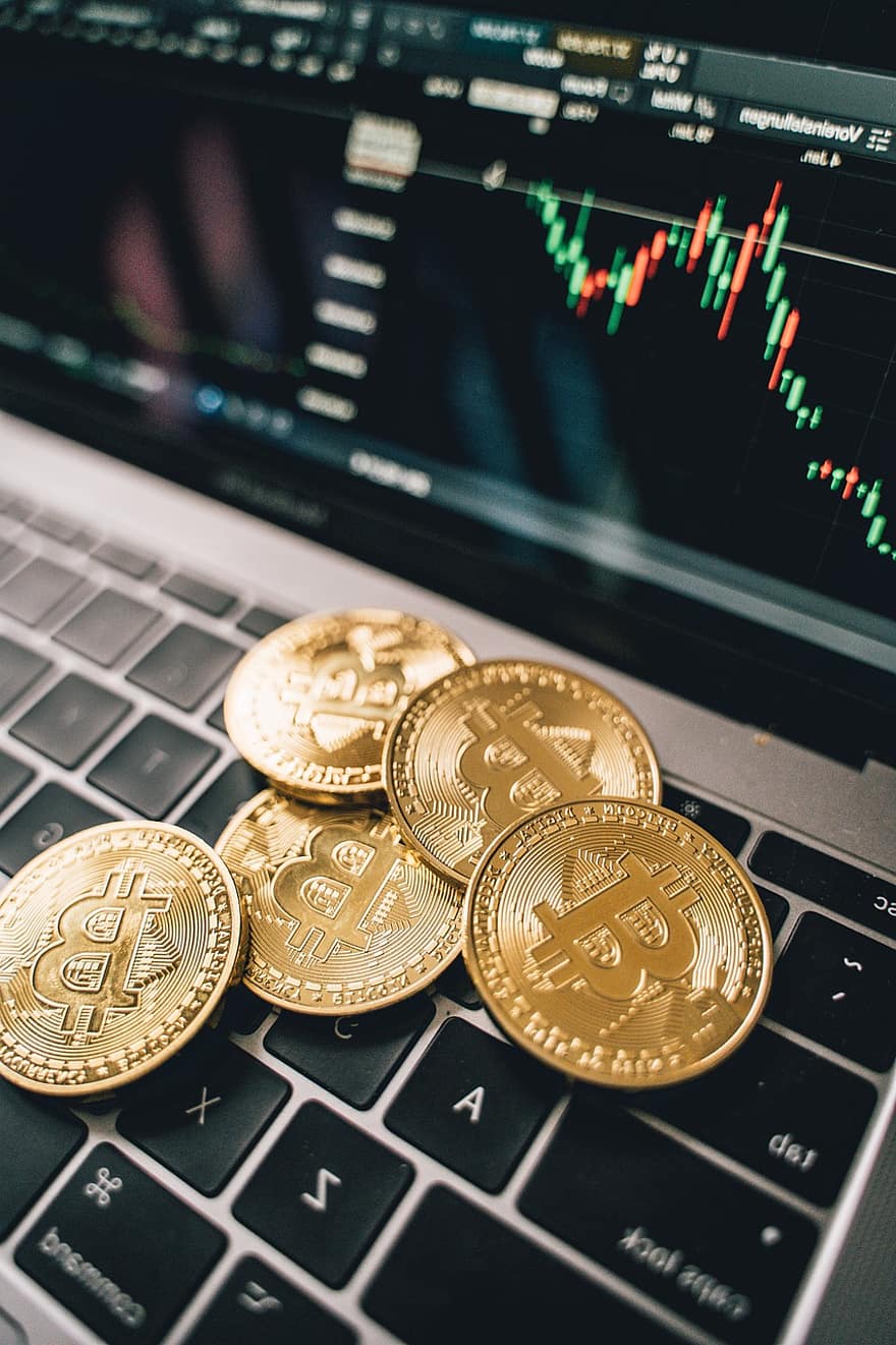 bitcoin, cryptogeld, bedrijf, financiën, bank, technologie, computer, valuta, investering, munt, laptop