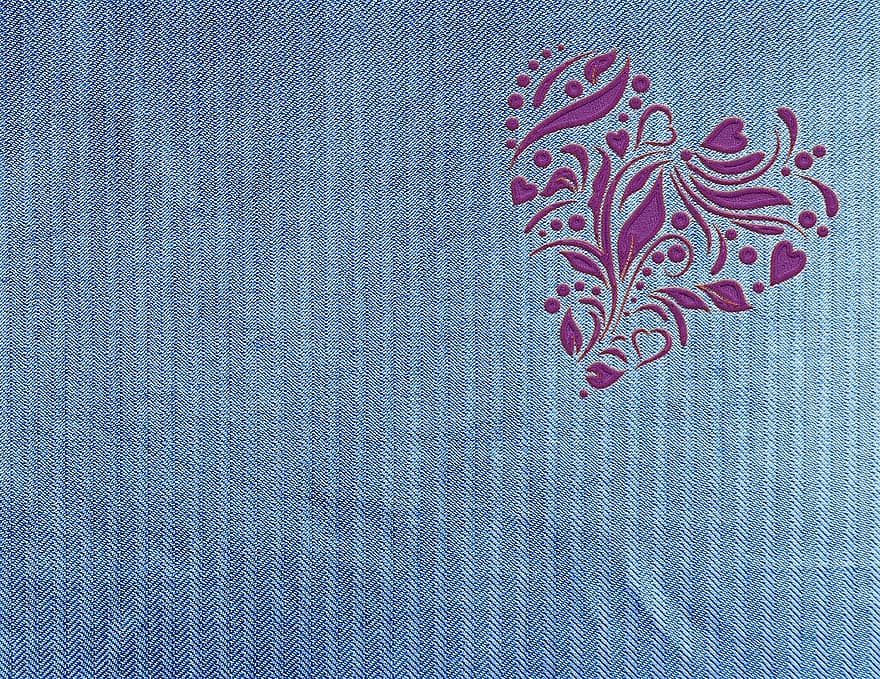 hart-, jeans, kleding stof, borduurwerk, denim, ornament, textiel, naaien, blauwe spijkerbroek, liefde, Valentijnsdag