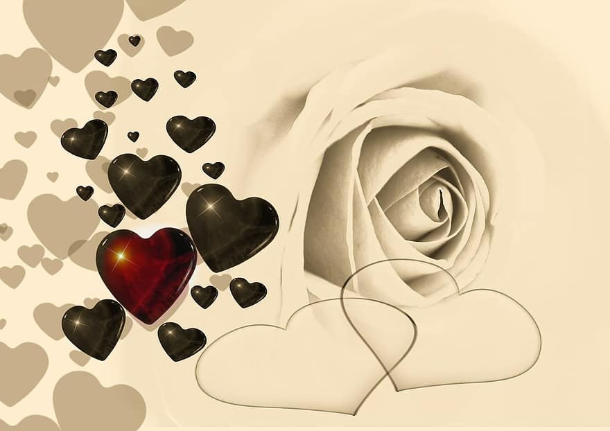 jantung, cinta, mawar, cinta hati, berbentuk hati, merah, simbol, percintaan, hari Valentine, pernikahan, hari Ibu
