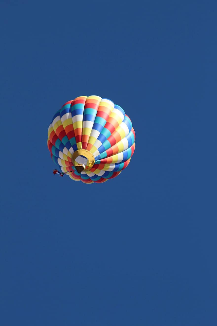 montgolfière, en volant, ciel, flottant, brillant