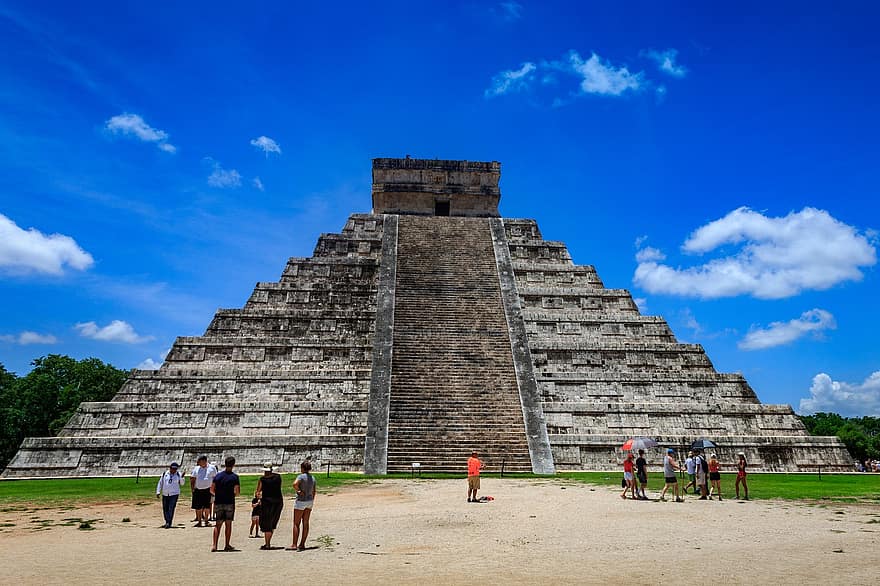ピラミッド、マヤ遺跡、チチェン・イツァ、アステカ、メキシコ、建築、ユカタン、考古学、古代の、記念碑、寺院